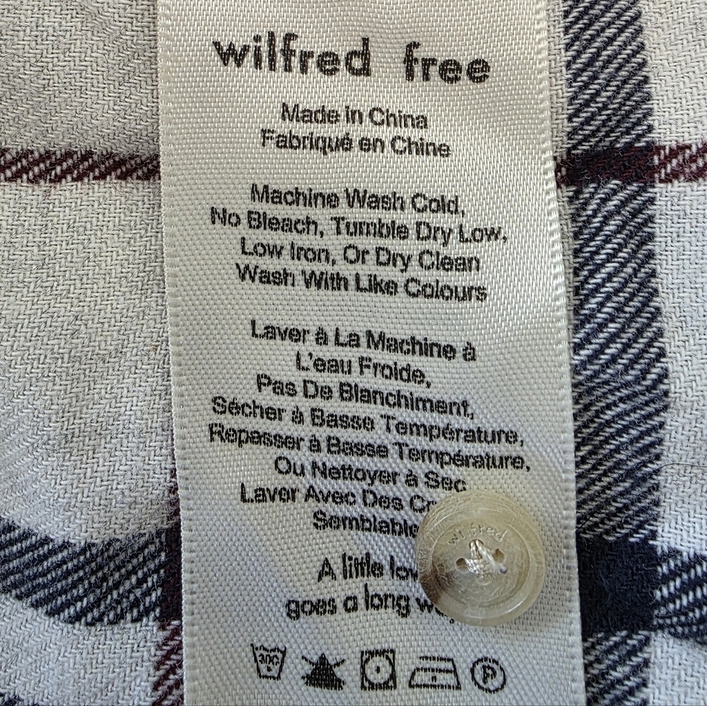 Aritzia Wilfred Free Plaid Flannel Button Down Shirt Size Large - Picture 4 of 5